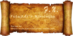Fulajtár Nikoletta névjegykártya
