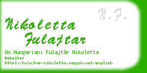 nikoletta fulajtar business card