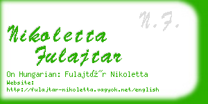 nikoletta fulajtar business card